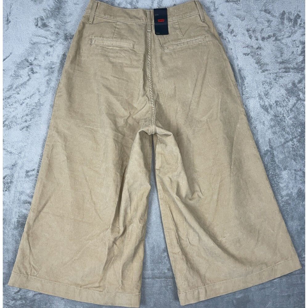 Levi's Pants Womens 26 Premium Wide Leg Pleated Crop Corduroy NWT MSRP $80 - Picture 5 of 9